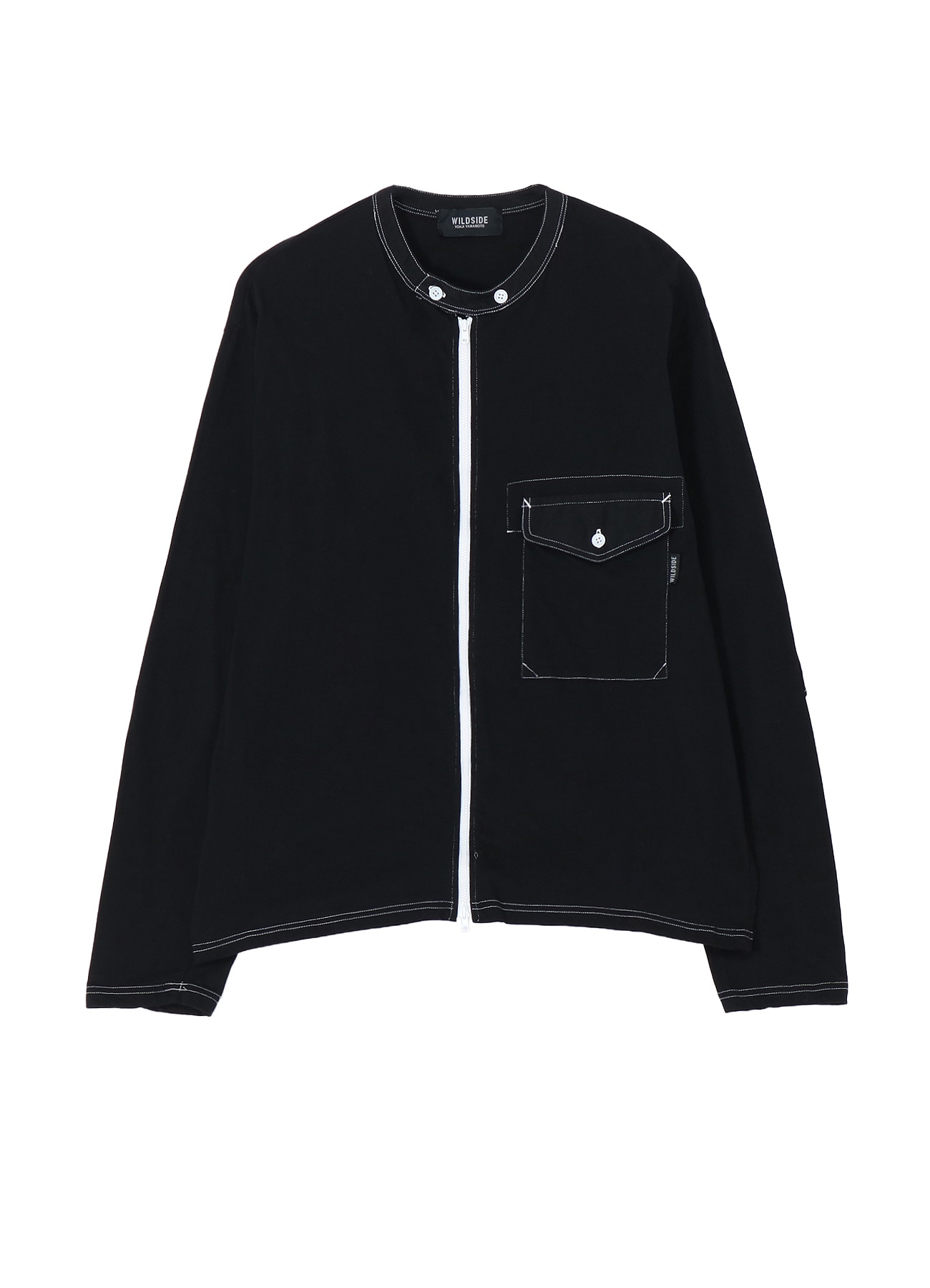 Cotton Jersey Full Zip Long Sleeve T-shirt (Garment Dye)