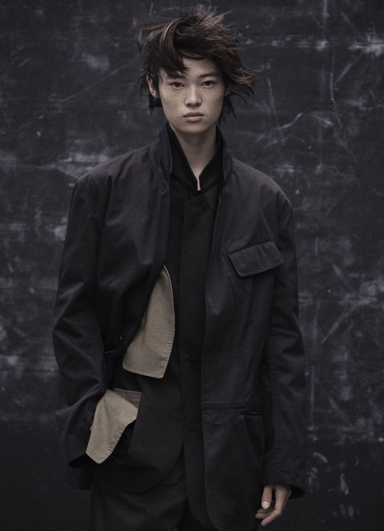 Cotton Chino 2B Tailored Collar Jacket(XS BLACK): YOHJI YAMAMOTO 