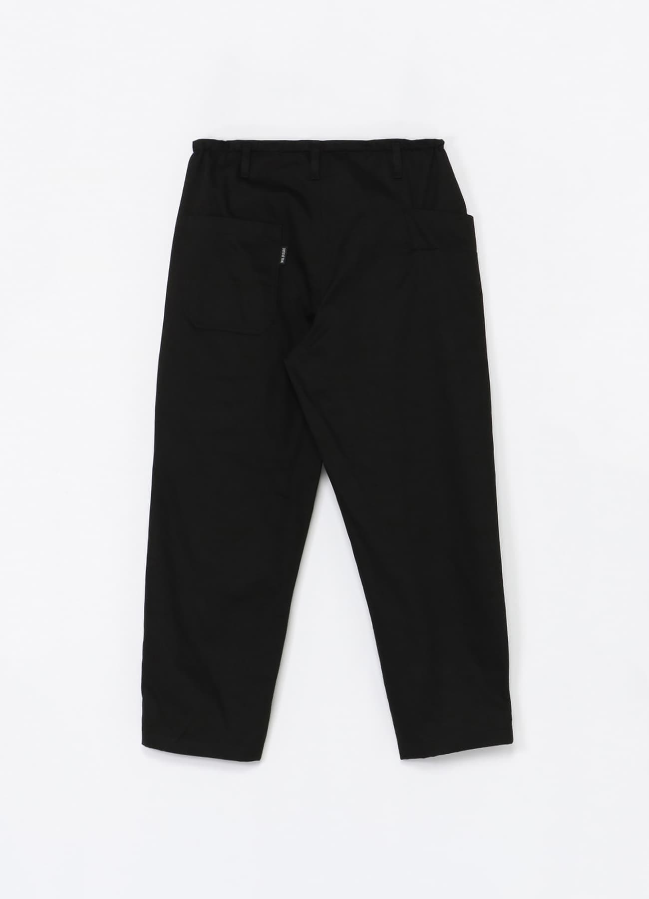 Cotton Chino Asymmetry Pocket Drawstring Pants(XS BLACK): YOHJI