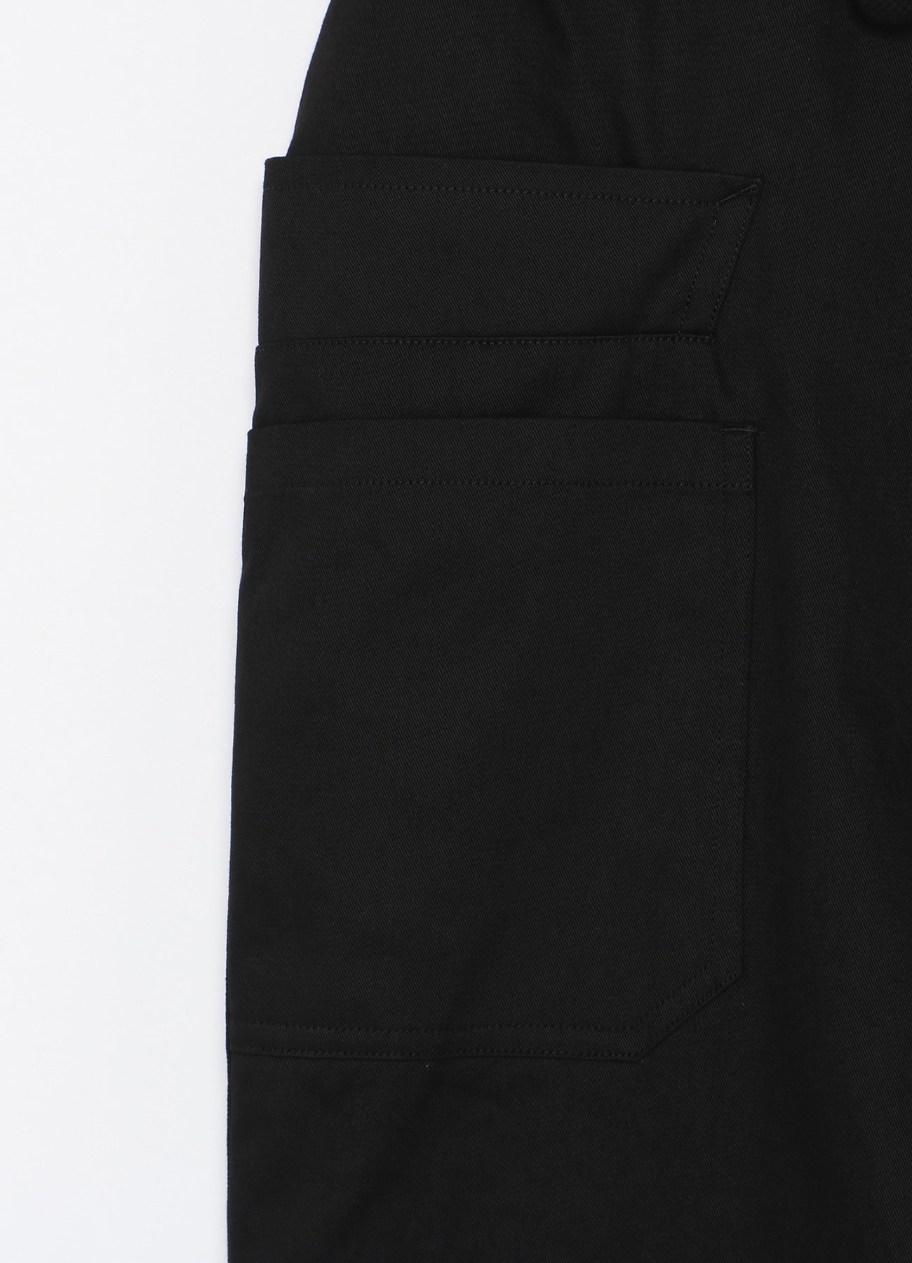 Cotton Chino Asymmetry Pocket Drawstring Pants(XS BLACK): YOHJI ...