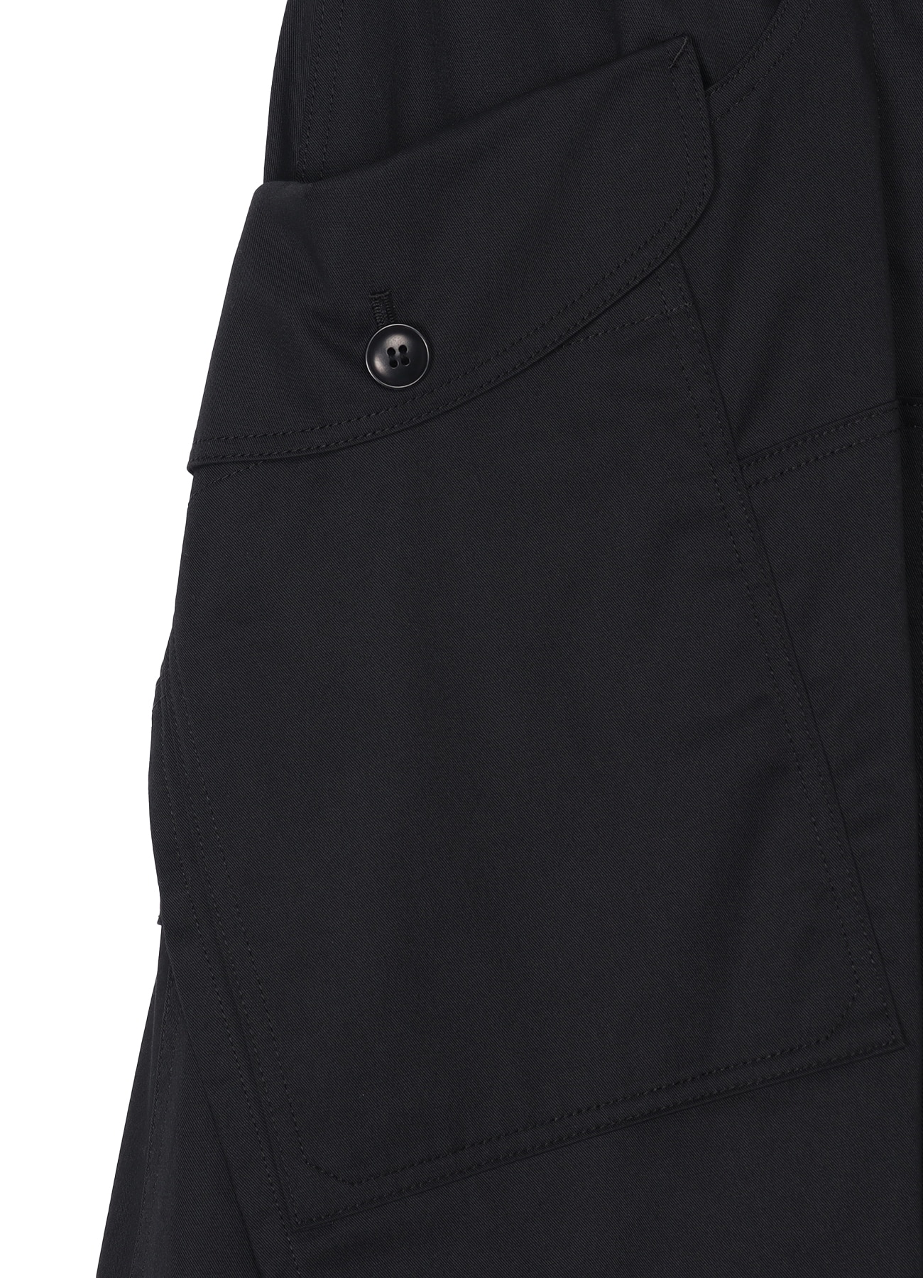 T/C Twill Drawstring Asymmetry Skirt(XS BLACK): YOHJI