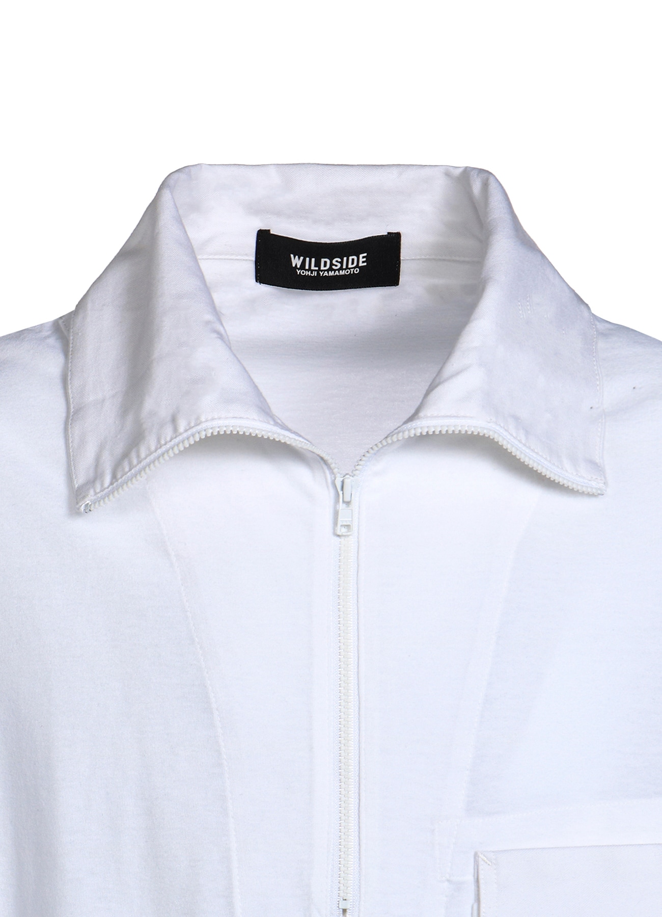 Cotton Jersey Half Zip Long Sleeve T-shirt(XS WHITE): YOHJI 