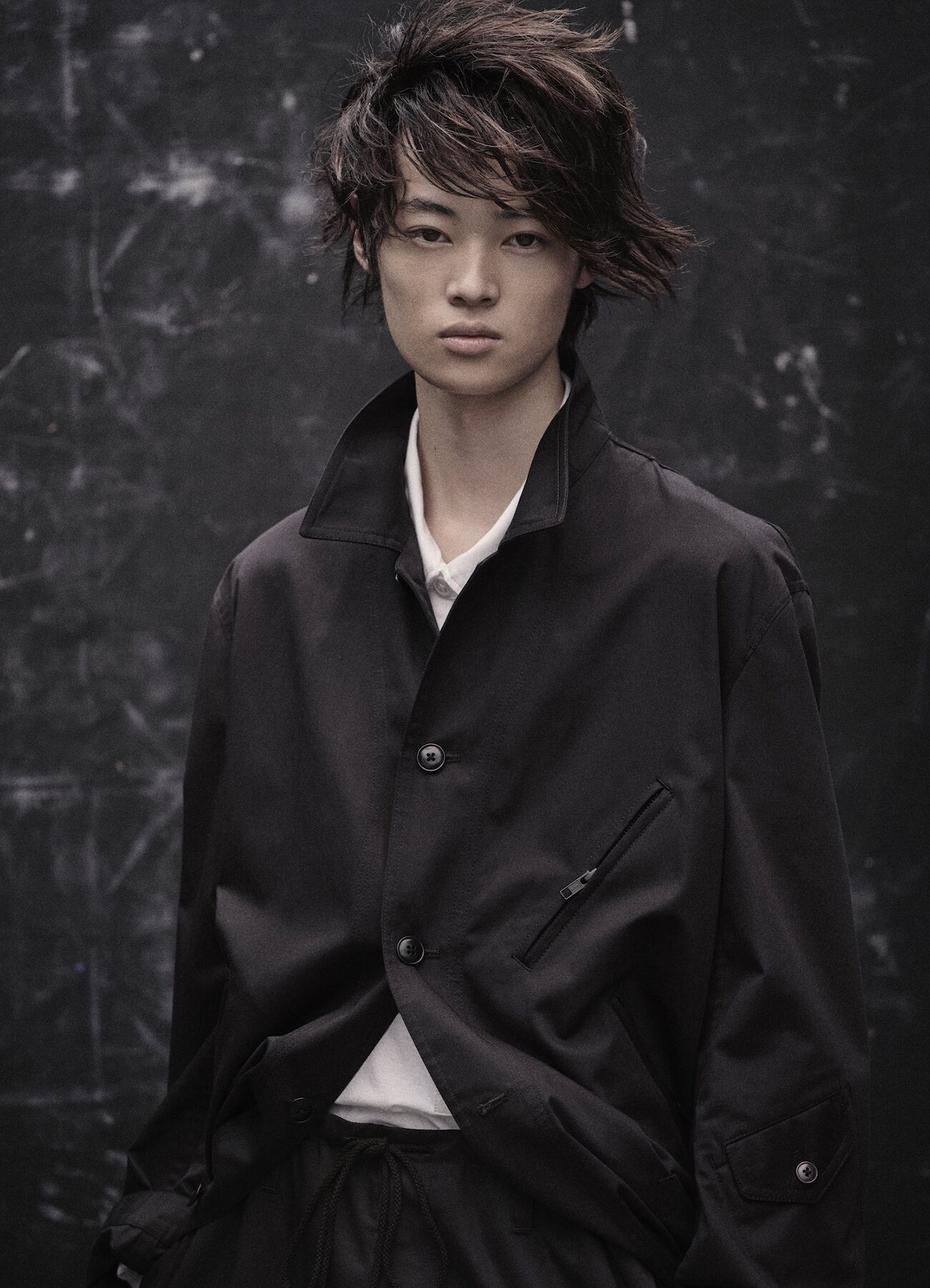 Cotton Jersey Collared Pocket  Long Sleeve T-shirt_2