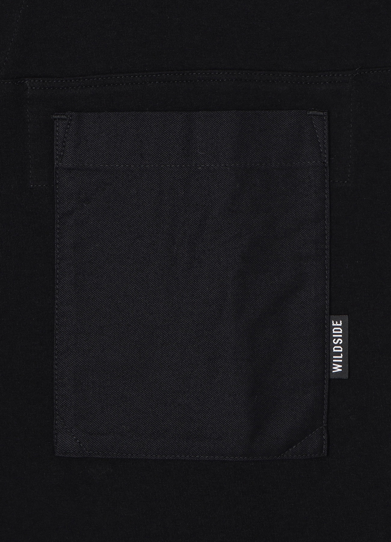 Cotton Jersey Collared Pocket Long Sleeve T-shirt(XS BLACK