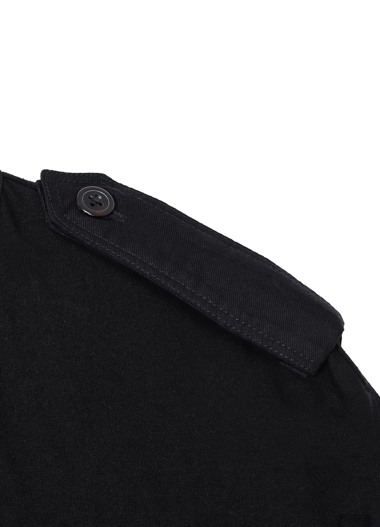 Cotton Jersey Shoulder Strap Henley Neck Long Sleeve T-shirt