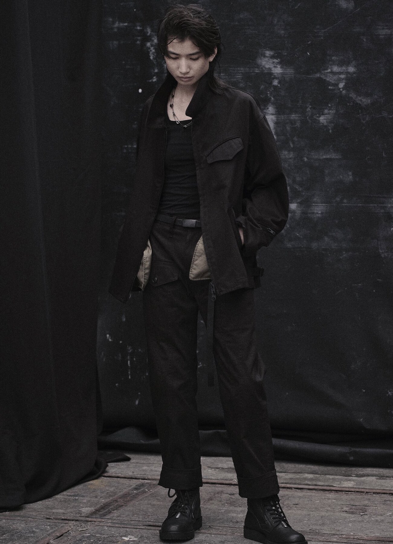 Cotton Chino Zip Up Blouson_10