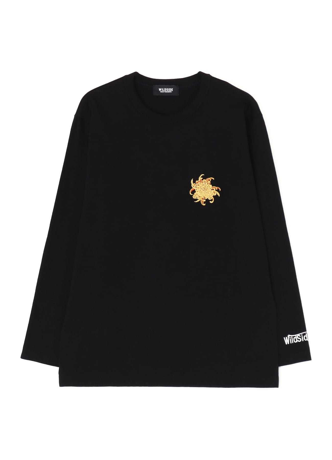 Embroidery Long Sleeve T-shirt (Chrysanthemum)(M BLACK): YOHJI