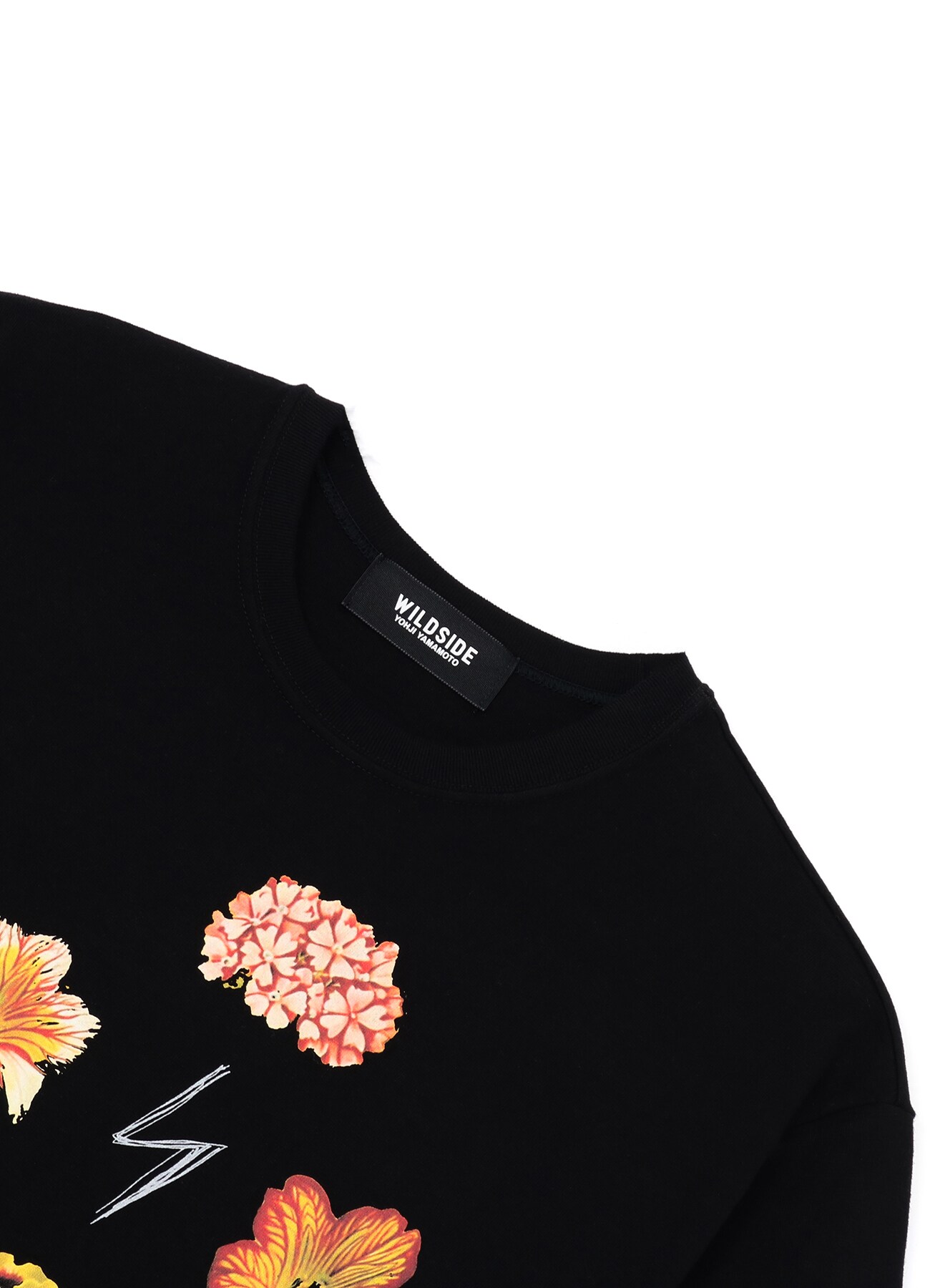 INAZUMA Flowers T-shirt A(M BLACK): YOHJI YAMAMOTO｜WILDSIDE