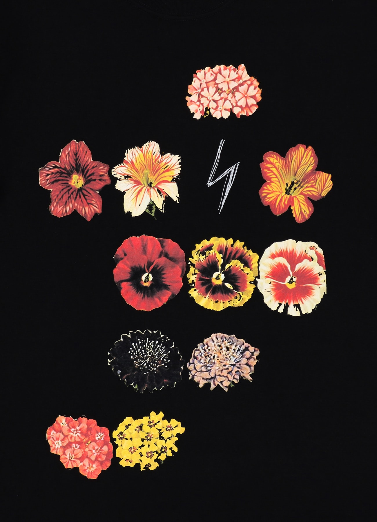 INAZUMA Flowers T-shirt A(M BLACK): YOHJI YAMAMOTO｜WILDSIDE