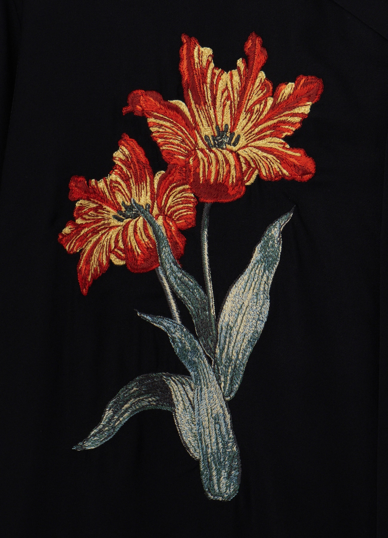 【6/17 12:00 release】Flower Embroidery Open Collar Short Sleeve Shirt_6