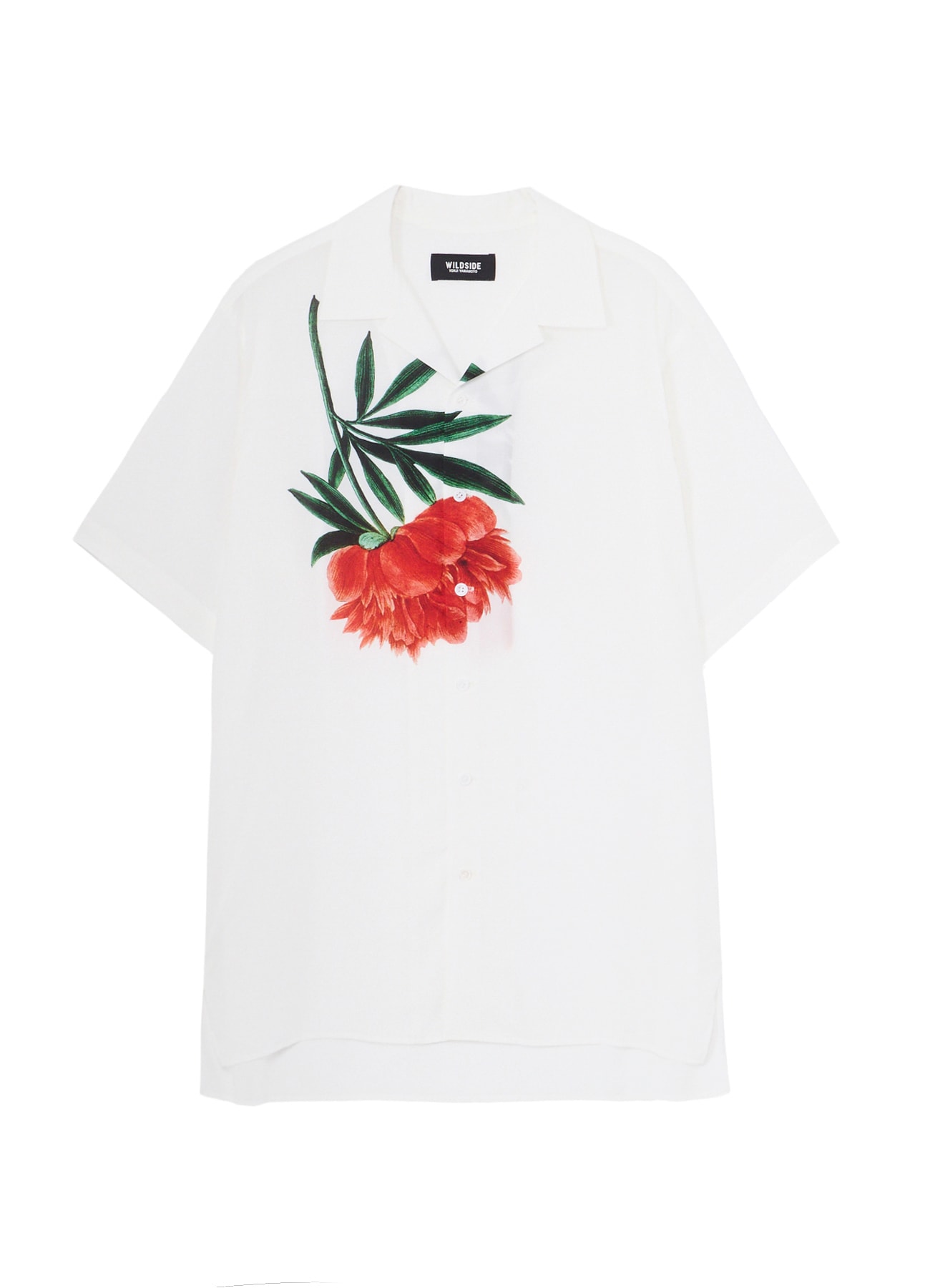 【7/8 12:00 発売】Red Peony Print Open Collar Short Sleeve Shirt_1