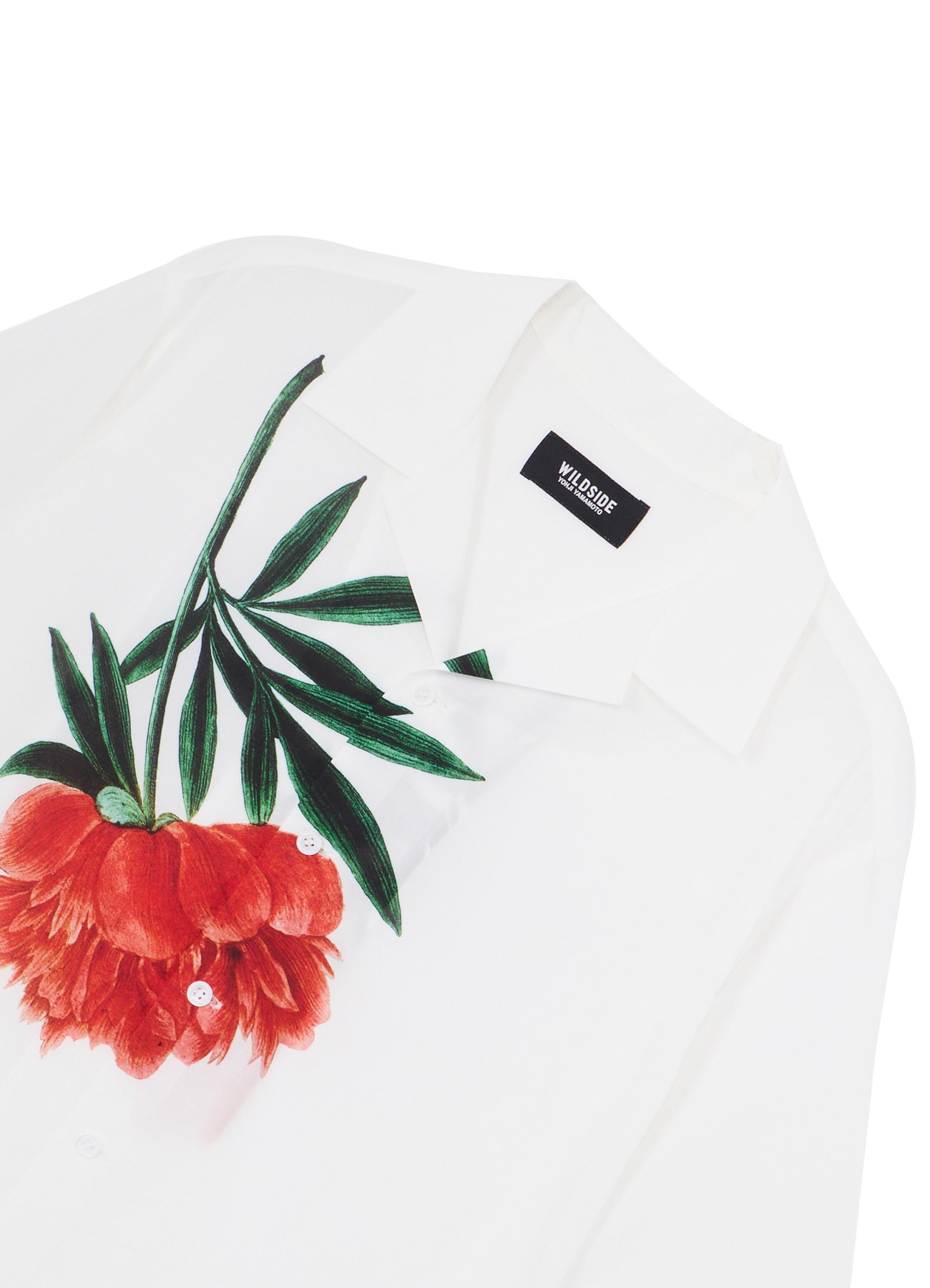 【7/8 12:00 発売】Red Peony Print Open Collar Short Sleeve Shirt_3