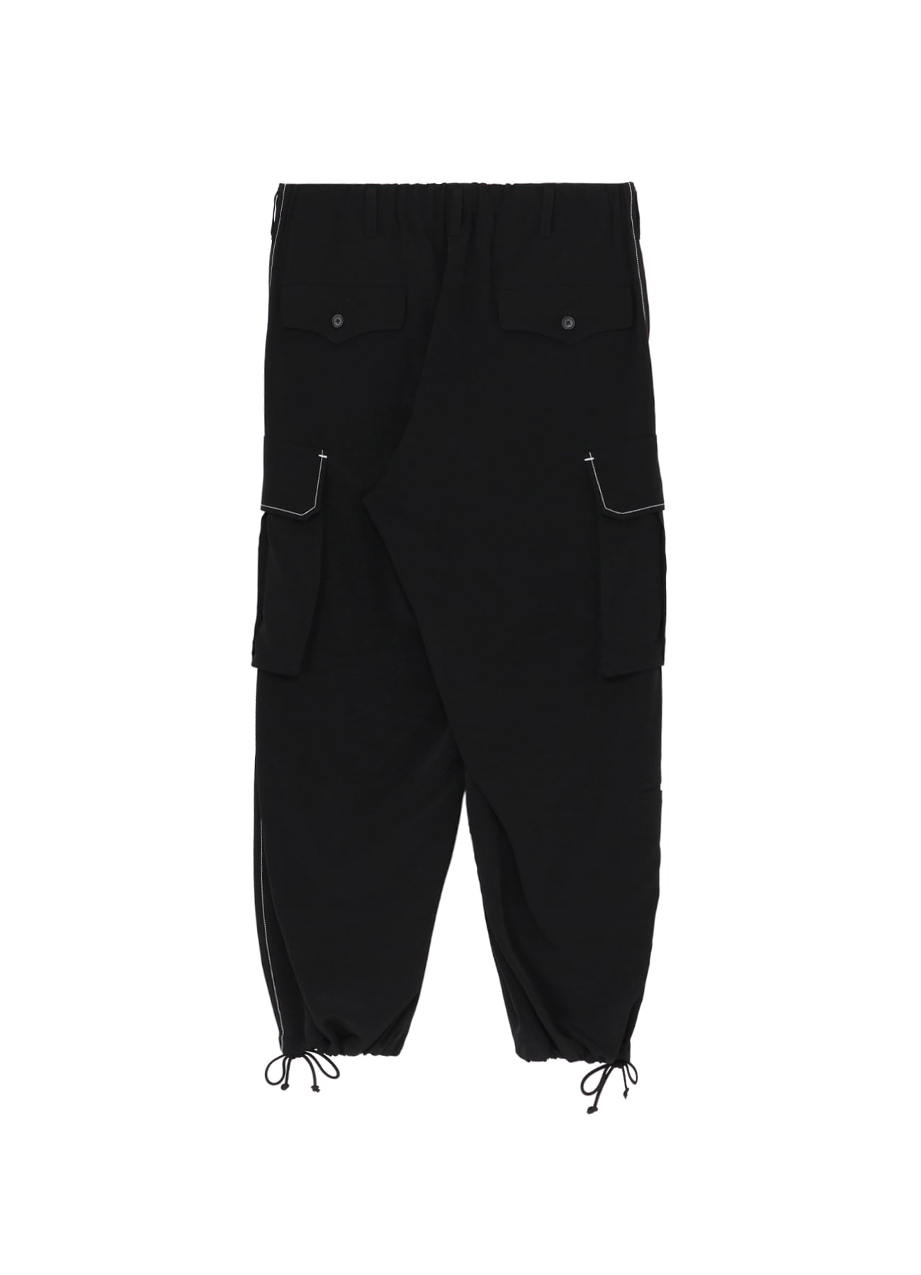 Ta/Pe Crepe de Chine Cargo Pants(FREE SIZE Black): YOHJI