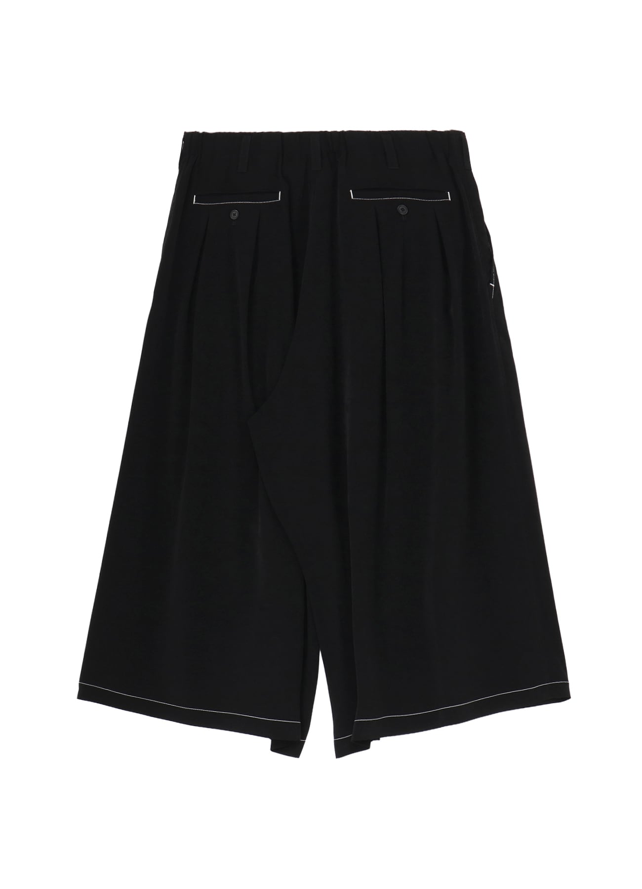 Ta/Pe Crepe de Chine Tucked Half Pants(FREE SIZE Black