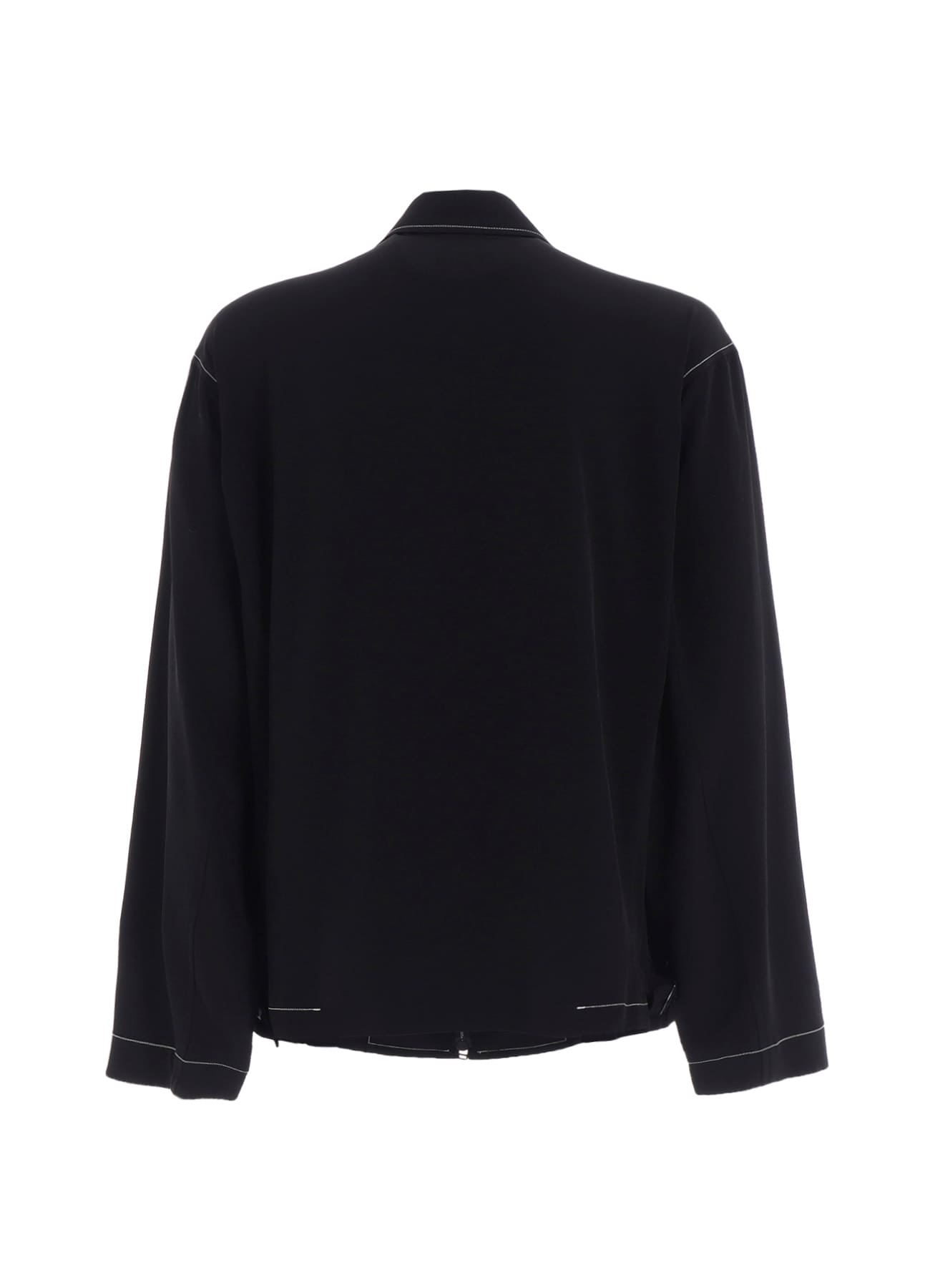 Ta/Pe Crepe de Chine Zip Up Blouson(FREE SIZE Black): YOHJI