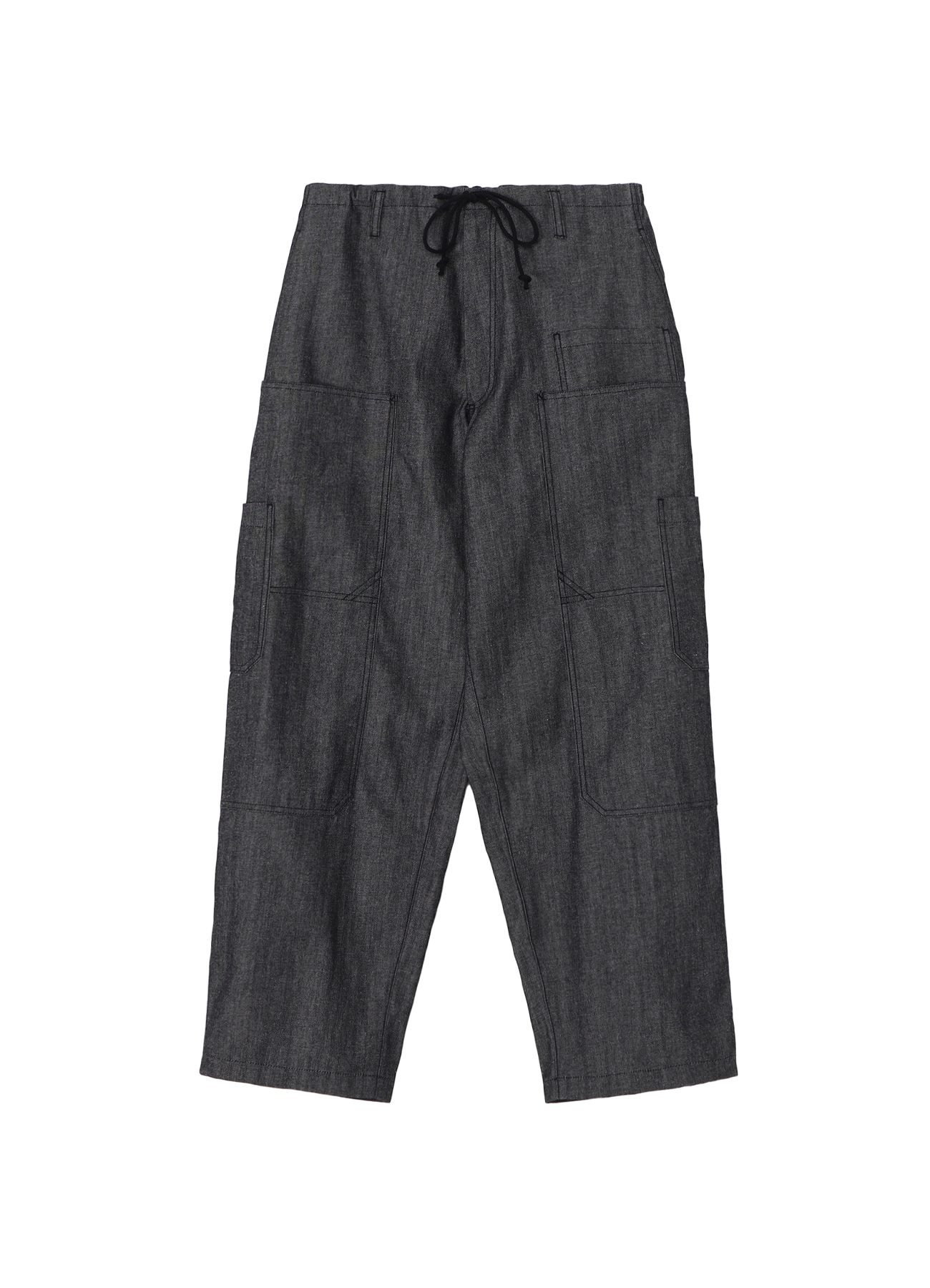 10oz Denim Multi Pocket Draw String Pants(BLACK)_1