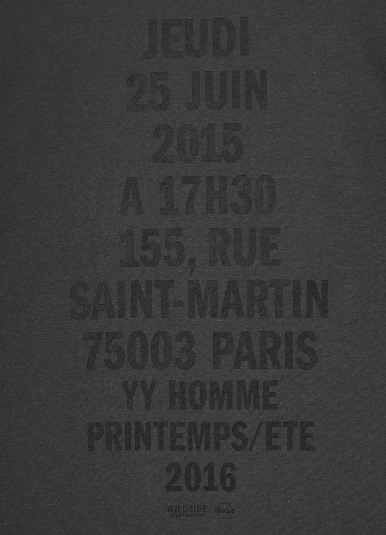 トップス Yohji Yamamoto POUR HOMME 2016SS Yohji Yamamoto POUR HOMME INVITATION T-Shirt（2016SS）(M
