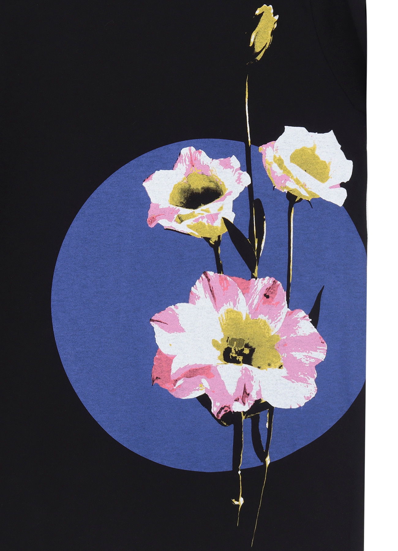 Blue Circle Flower T-shirt(M Black): YOHJI YAMAMOTO