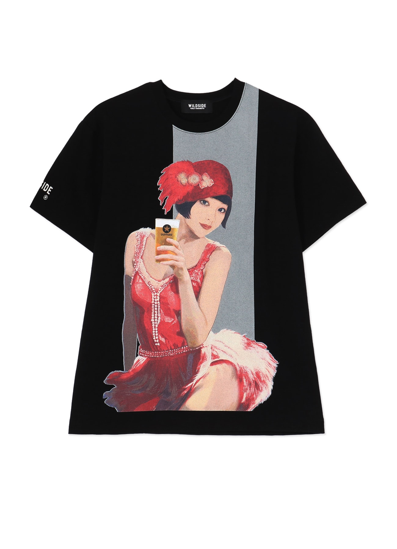 WILDSIDE YOHJI YAMAMOTO × サッポロ生ビール黒ラベル Collaboration T-shirt TYPE 2(Red)