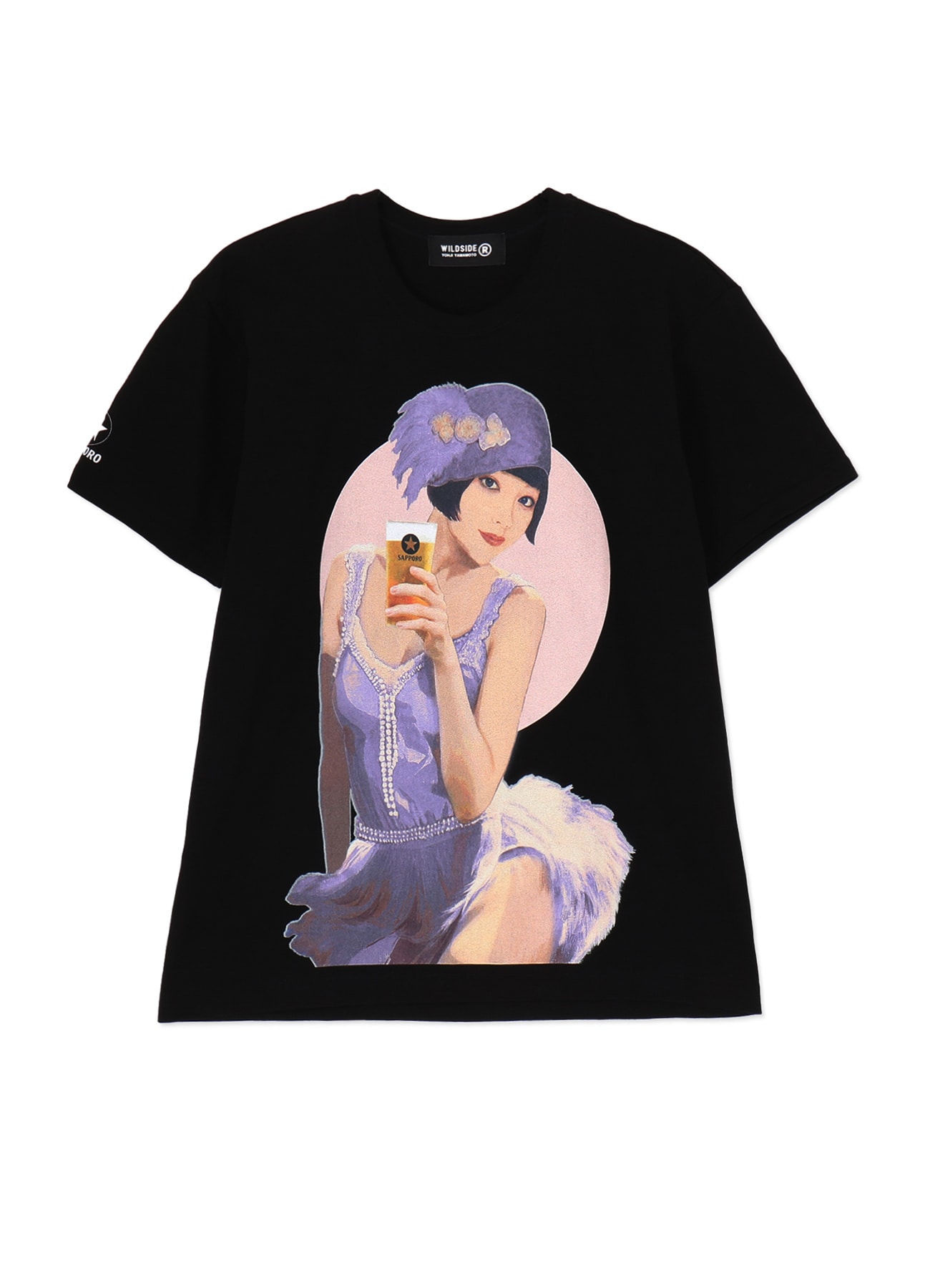 WILDSIDE YOHJI YAMAMOTO × サッポロ生ビール黒ラベル Collaboration T-shirt TYPE 1(Purple)