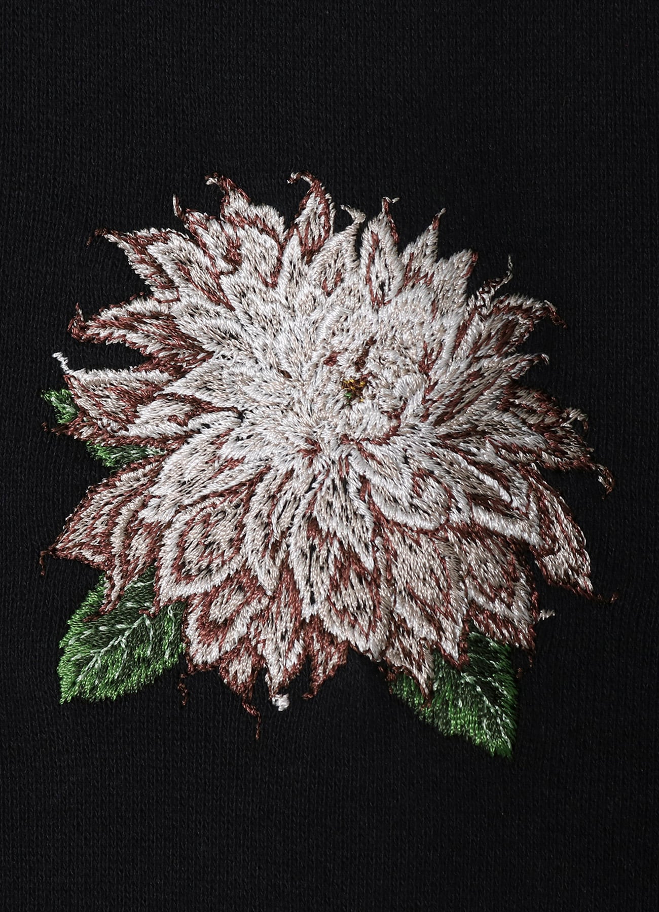 Embroidery Dahlia Zip Hoodie