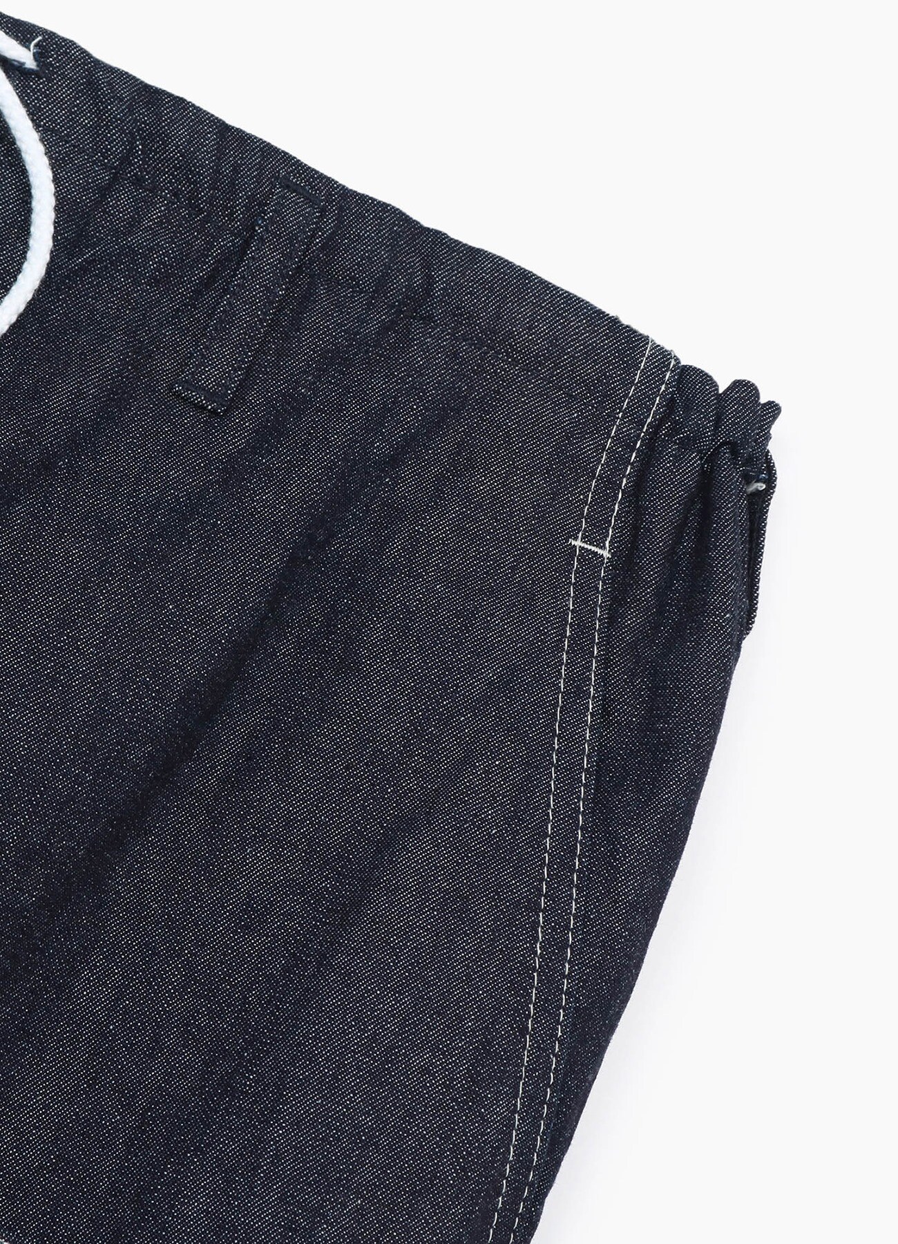 10oz Denim White Stitch Draw String Pants_3